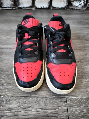Nike Court Borough Low 2 BQ5448-007 Black / Red Shoes Sneakers Boys Size 7y - Picture 1 of 5