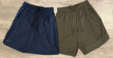 LOT OF 2- Under Armour; Men's MEDIUM; Loose Fit Athletic Shorts; Navy, Green EUC