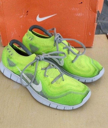 Womens Nike Free Flyknit 5.0 + Neon Electric Green Shoes Sz 9.5 M - Picture 7 of 16