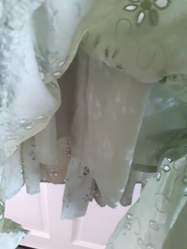 F&F Beautiful Pistachio 100% Cotton Broderie Anglaise Open Back Midi Dress 18 - Picture 8 of 14