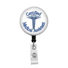 Certified Medical Assistant 1, CMA - Retractable Badge Holder - Badge Reel