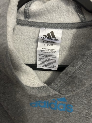 Adidas Blue Athletic Pullover Hoodie Boys Size XL 18/20 - Picture 5 of 10