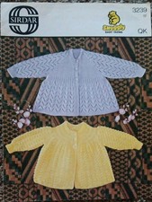 Sirdar Snuggly - Baby Matinee Coats - Size 19" - Knitting Pattern