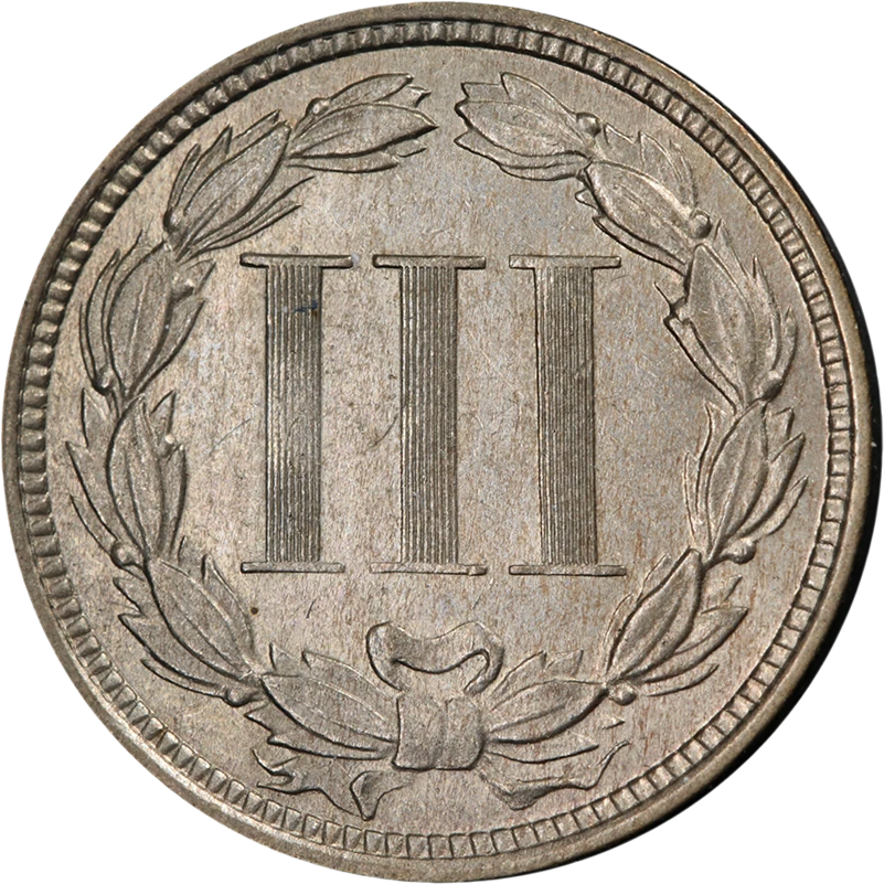 1875 Three (3) Cent Nickel Nice BU+ Great Eye Appeal Strong Strike - Image 2 of 2