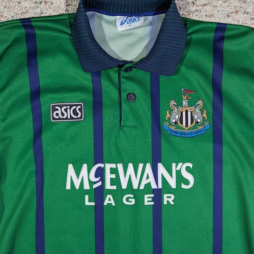 Newcastle United 1994 1995 Away Football Shirt Soccer Jersey ASICS Mens XL Green - Picture 2 of 5