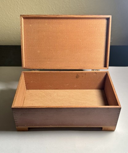 Fox Hunt Scene Wooden Trinket Keepsake Box 8x4.75x3.5 w/Lid Vintage - Picture 9 of 14