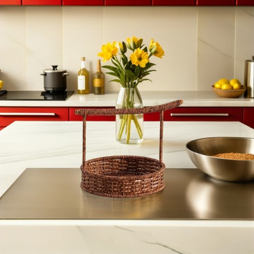  Handgehaltener runder Aufbewahrungskorb Arbeitsplatte Snack Organizer Obstkörbe - Bild 10 von 12