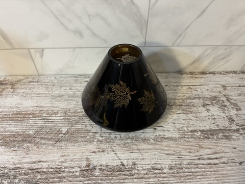 Yankee Candle Jar Shade Flicker Leaves Dots Black Autumn Leaf Gold Inside - Picture 2 of 7