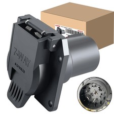 7 Pin Trailer Connector Socket Vehicle-Side 7 Way RV Blade Connector, Factory...
