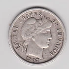 1907 o United States Silver Barber Dime  Choice Details