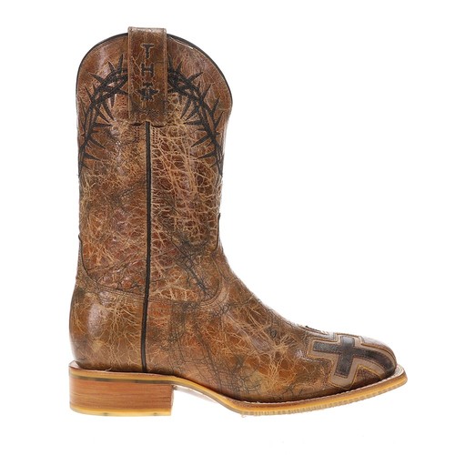 Tin Haul John 3:16 Square Toe Cowboy Mens Brown Casual Boots 14-020-0007-0301