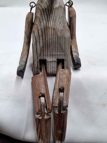 Vintage Volkskunst Holz geschnitzt Pferd Gelenk Gelenk Regal Sitter 11,5" - Bild 6 von 18