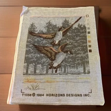 Vtg 1984 Monarch Horizons Canada Geese Counted Cross Stitch Canvas Only