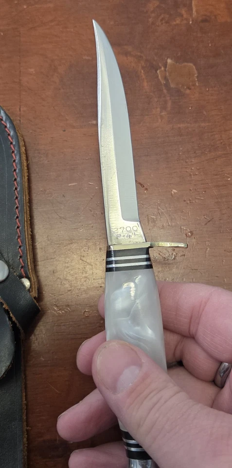 VINTAGE OLSEN KNIFE CO GERMANY 2700 P 4" FIXED BLADE BOOT KNIFE RARE NICE! - Image 2 of 4