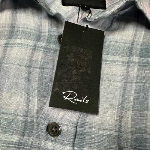 Rails Men's Blue Havana Plaid Button Up Long Sleeve Shirt Size Small NWT NEW - Picture 6 of 11