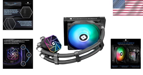 Efficient Aqua Elite 120 V3 Liquid CPU Cooler - RGB Sync & Low Noise Operation - Picture 2 of 7