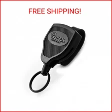 KEY-BAK SUPER48 HD 8oz. Locking Retractable Keychain, 48" Retractable Cord, Blac