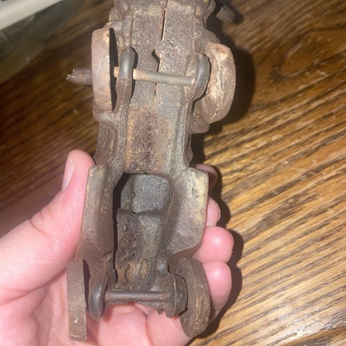 antique metal tow truck toy old and rusty metal wheels Tow-mater Look Alike ๐ - Picture 3 of 4