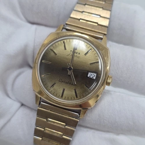 Retro Timex Vintage Dynabeat Electric Watch 34MM New Battery Runs Good