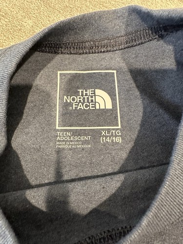 The North Face T-Shirt Youth Boys XL 14/16 Short Sleeve Logo Top Pocket Tee Blue - Picture 5 of 7