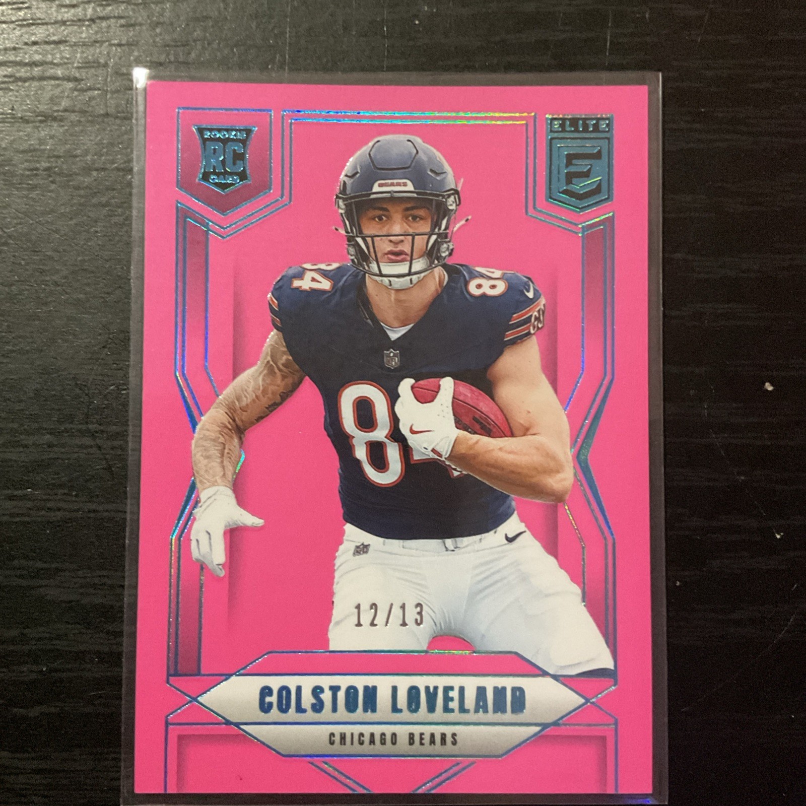 2025 Colston Loveland Panini Elite 12/13 Prism Pink #109 Chicago Bears