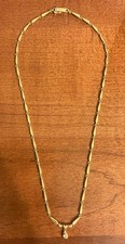 18ct Gold Barleycorn Diamond Pendant Necklace 400mm 9.5g Box Clasp Hallmarked