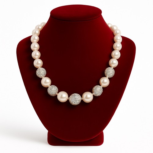 Nuevo elegante collar de perlas para mujer de 18,9” (48 cm) creado en laboratorio - Imagen 15 de 24