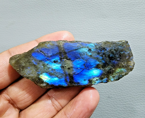 276 Crt Unique Dark Blue Labradorite Slab Crystal Rough Gemstone Raw Labradorite - Picture 9 of 10