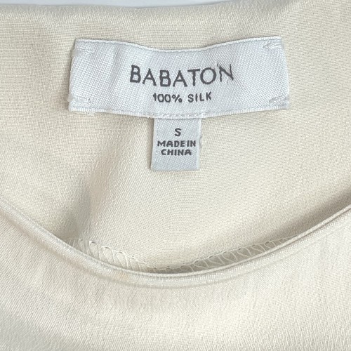 BABATON ARITZIA Women's Short Sleeve 100% Silk Sheath Dress Off-White Size Small - Picture 5 of 7