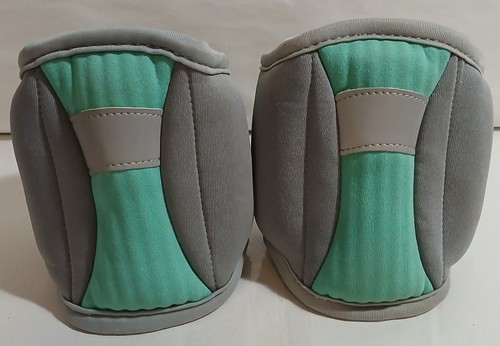 Pair of Gold's Gym 1.5 lbs Ankle Weights x2 Teal & Grey - Picture 3 of 3