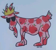 🐐 GOAT USA STICKER - RED APPLES GOAT - New!
