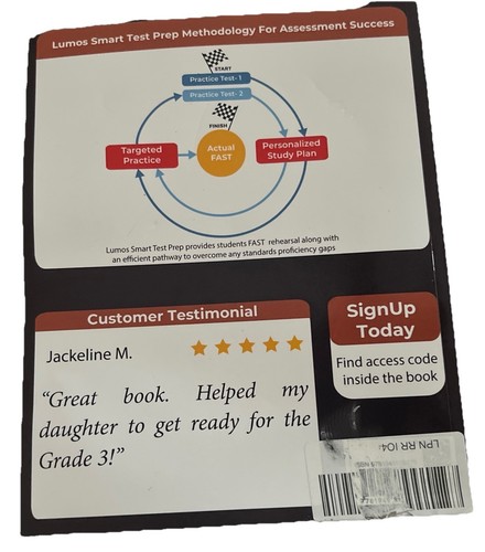 Florida English FAST Language Arts Literacy Practice book Grade 3 Rev. Edition - Picture 4 of 4