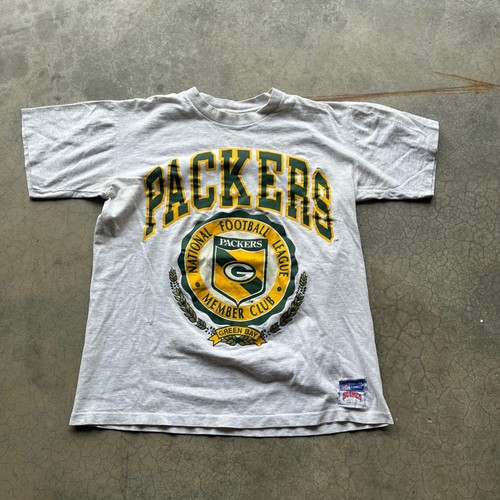 Vintage Nutmeg Green Bay Packers T-Shirt Mens Grey NFL Member Club Single Stitch