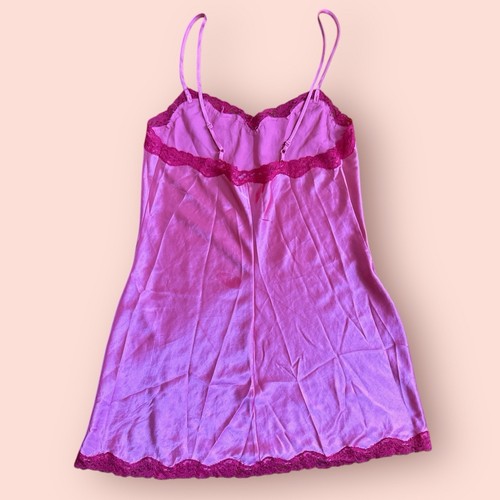 Vestido sin Mangas Babydoll Y2K Victorias Secret Satén Quimise Talla XS Rosa Coqueta - Imagen 3 de 6