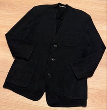 Issey Miyake Men's Collarless Black Tailored Jacket Size M FD AHA