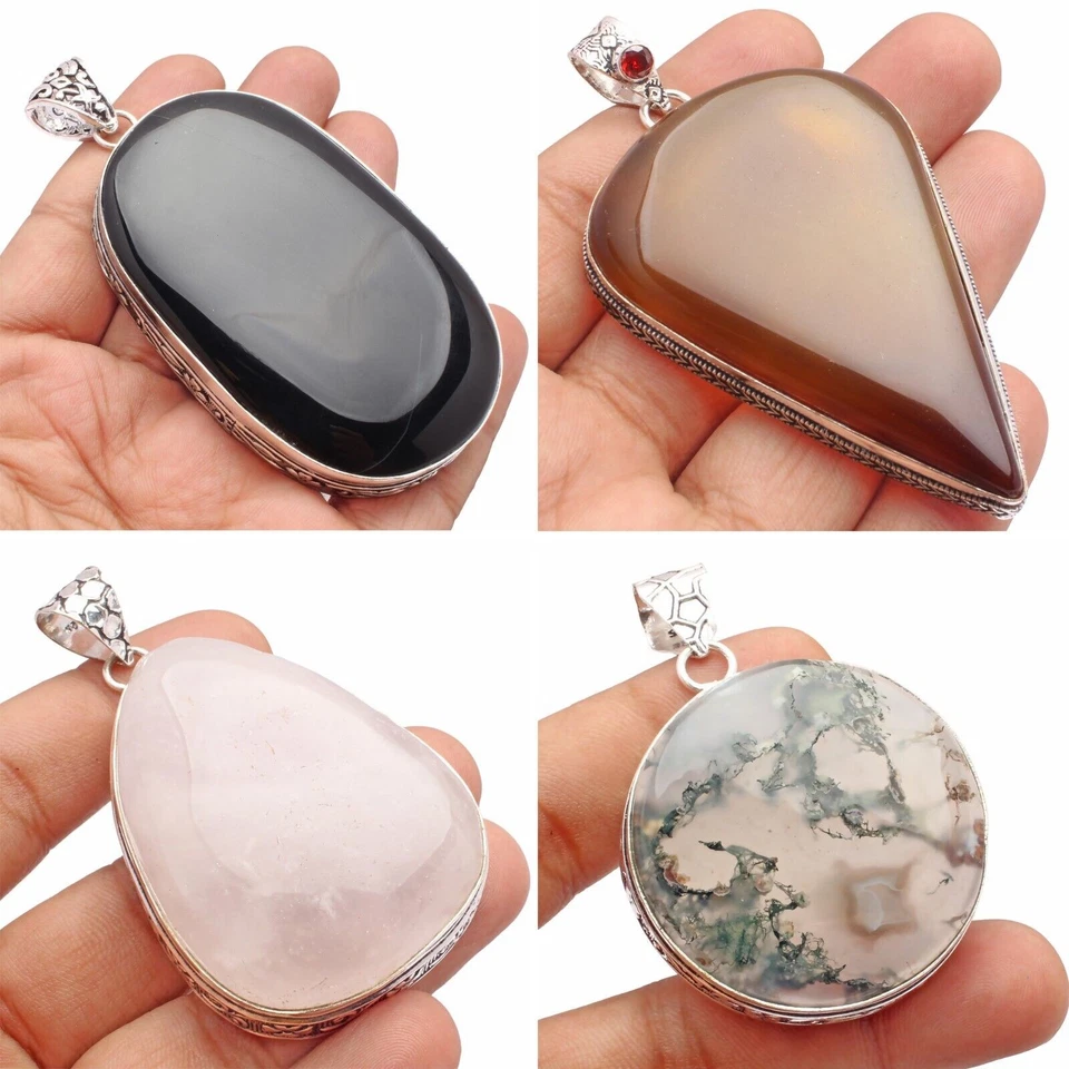 Versilberter handgefertigter Anhänger mit Halskette, Schmuck für Frauen, 10... - Bild 3 von 4