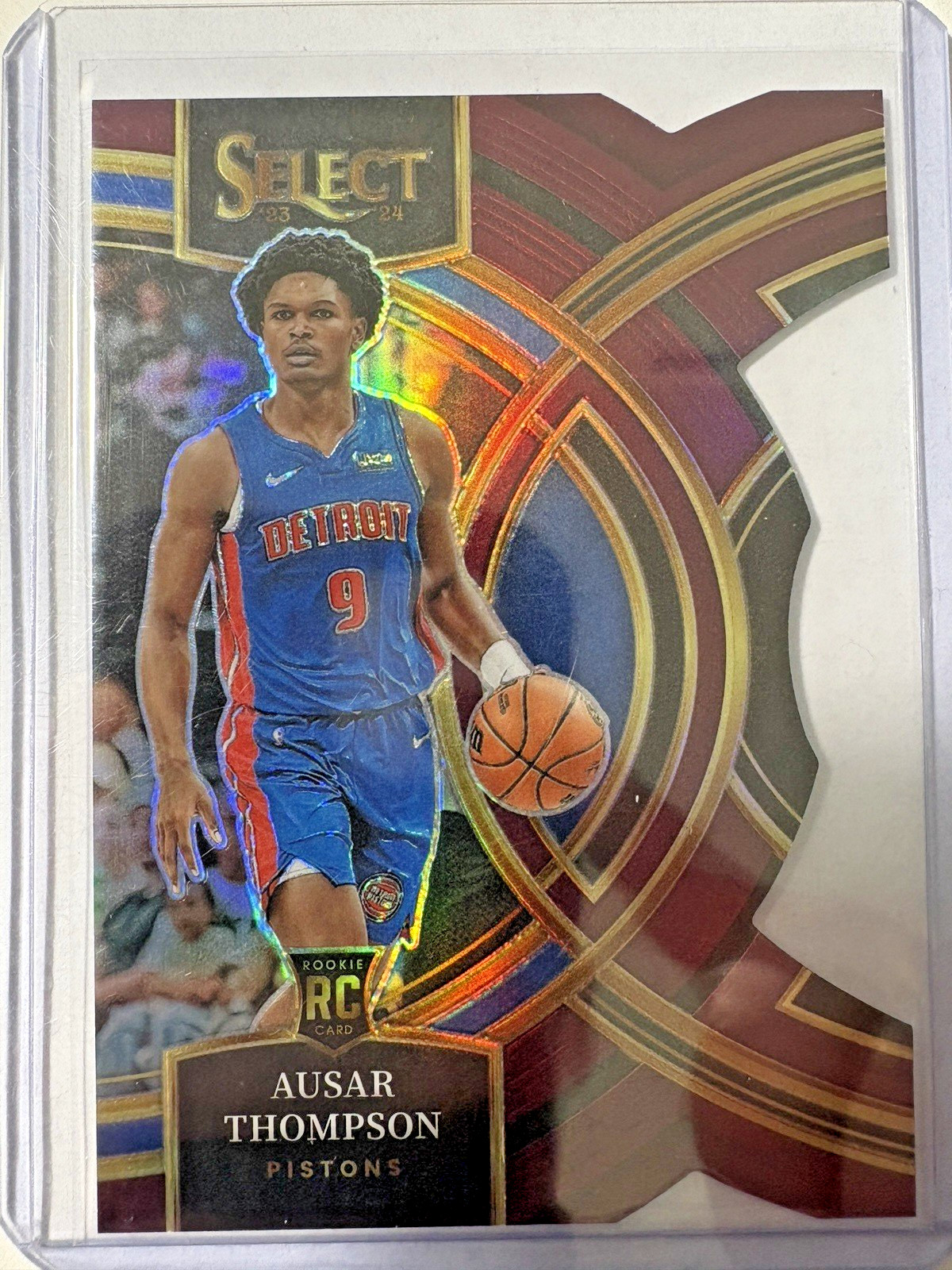 2023-24 Panini Select Premier Level Ausar Thompson #128 Maroon Przm Die-Cut /175