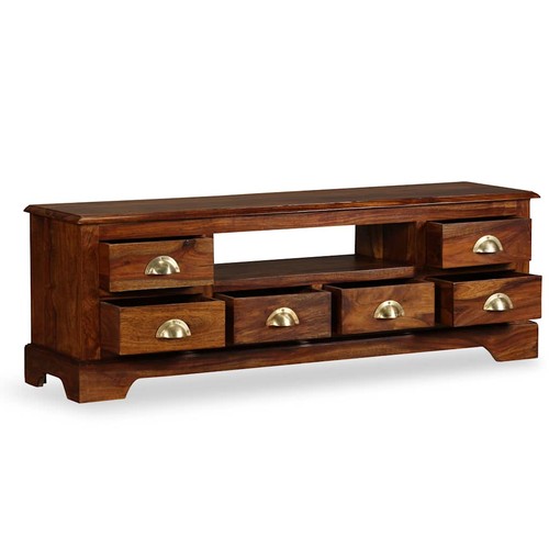 TV Cabinet Brown Solid Acacia wood Large TV Cabinet vidaXL - Picture 3 of 12