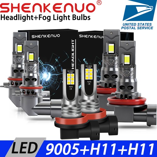 Combo LED Headlight Hi-Lo Beam+Fog Light Bulbs 6000K White For 2021 Honda HR-V - Picture 1 of 17