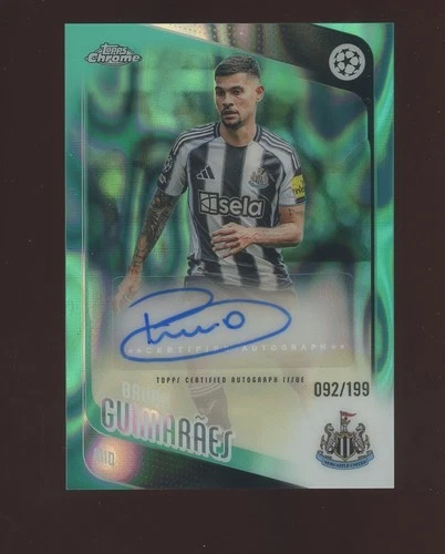 2025-26 Topps Chrome UCC Soccer Aqua Lava Bruno Guimaraes AUTO 92/199