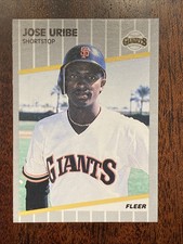 Jose Uribe 1989 Fleer #345(Error Wrong DOB)