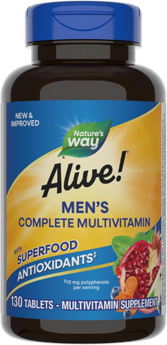 Nature's Way Alive! Men's Complete Daily Multivitamin, 130 Count (Pack of 1) - Picture 1 of 7