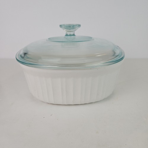 Cazuela ovalada Corning Ware French White 2 1/2 cuartos de galón 2,3 litros tapa Pyrex - Imagen 4 de 10