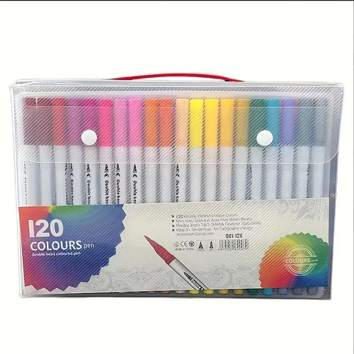120 Farb Pinsel Stifte Set Dual Tips Soft Fine Art Marker Zeichnen Aquarell - Bild 4 von 17