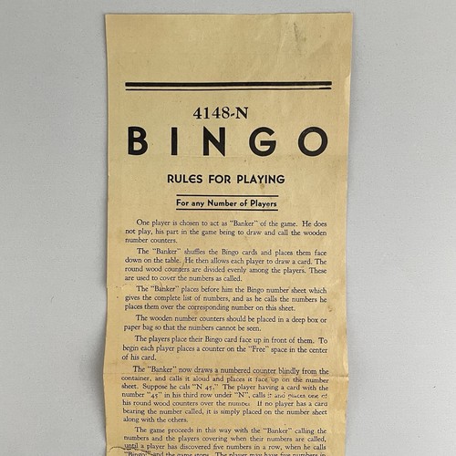 Vintage Milton Bradley Bingo Game 4148-N Cards Wooden Embossed Numbers Markers - 第 16/24 張圖片