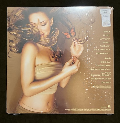 DAMAGED SLEEVE Mariah Carey Butterfly Gold Swirl Colored Vinyl LP UO Exclusive - Picture 3 of 18