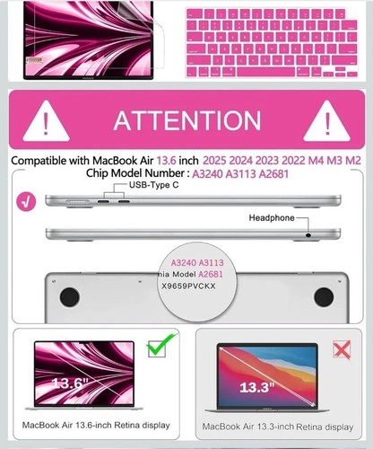 Anban Compatible with MacBook Air 13 inch Case M4 2025-2022 READ description - Picture 5 of 6