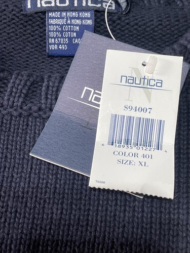 Vintage Nautica Colorblock Knit Sweater Size XL NWT Dead Stock - Picture 6 of 11