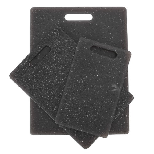 Imitation Marble Pattern Cutting Board Three-piece Set Black - Picture 2 of 22