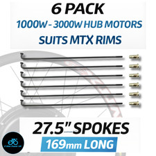 Stainless Steel 27.5 MTX 2.6mm 12G Spokes & Nipples Front Rear EBike Wheel Motor
